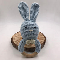 Knit Bunny Wooden Teether Ring