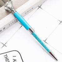 Crystal Filled Diamond Topper Metal Ballpoint Pens
