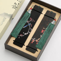 Coffrets cadeaux de marque-pages en bois sculpté chinois
