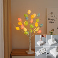 Décoration de pâques 60cm bouleau maison oeuf de pâques lumière LED cadeau printemps fête ornements de table lumière fête de pâques cadeaux pour enfants