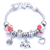 Pulseras con dijes de cuentas grandes