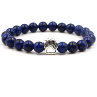 Pulseras de piedra natural y pata de perro