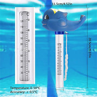 Cartoon whale swimming pool water thermometer