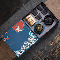 Juego de té de cerámica Kung Fu, conjunto con caja de regalo, regalo pequeño de negocios