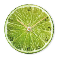 Horloge murale à quartz silencieuse aux fruits tranchés