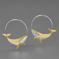 Boucles d'oreilles baleine Kunpeng, conception artistique naturelle simple