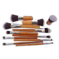 Poignée en bambou pinceau de maquillage pôle en bambou pinceaux de maquillage costume pôle en bambou avec sac de qualité supérieure