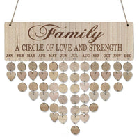 Pendentif calendrier d'anniversaire en bois