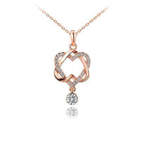 Double Reverse Heart Pendant Necklace
