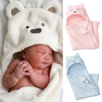 Manta con capucha de oso de peluche