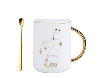 Cuchara de cerámica del regalo de la taza de la flor asada de 12 constelaciones