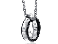 Collares con colgante de doble anillo de amor eterno