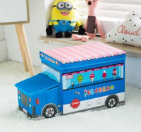 Tabouret de rangement pour coffre à jouets de police de camion de pompiers d'autobus scolaire