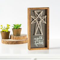 Walk By Faith - String Art Box Sign