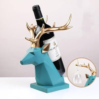 Casier à vin tête de cerf géométrique