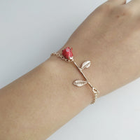Long Stem Rose Bracelet