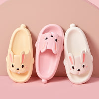 Lindas zapatillas de conejo para niños y mujeres, zapatos de verano para el hogar, zapatillas de baño