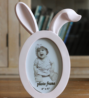 Cadres photo mignons en résine avec oreilles de lapin et de chat