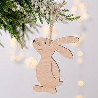 Wooden Rabbit Easter Pendant Ornament