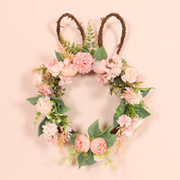 Couronne de Simulation d'œuf de pâques, chrysanthème de pâques, modélisation de lapin, pendentif décoratif