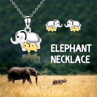 Collier et boucles d'oreilles en argent 925, tendance de la mode européenne et américaine, éléphant