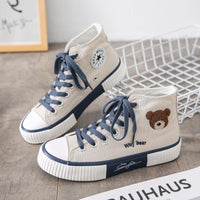 Teddy Bear High-Top Canvas Shoes