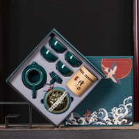 Juego de té de cerámica Kung Fu, conjunto con caja de regalo, regalo pequeño de negocios