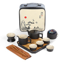 Service à thé en poterie ancienne japonaise
