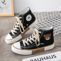 Teddy Bear High-Top Canvas Shoes
