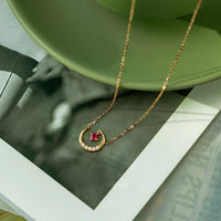 Collier ras du cou avec pendentif lune en argent sterling 925 et zircon bleu, en or 14 carats