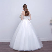 Lace Sleeve Full Skirt Wedding Dress