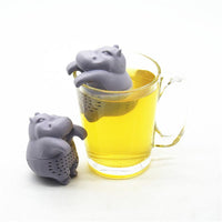 Infusor de té de silicona con forma de hipopótamo