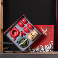 Juego de té de cerámica Kung Fu, conjunto con caja de regalo, regalo pequeño de negocios