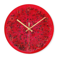 Horloge murale à quartz silencieuse aux fruits tranchés