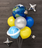 Globos de decoración de cumpleaños con tema espacial de cielo estrellado