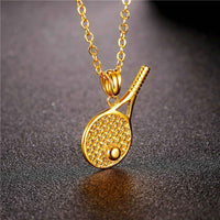 Tennis Racket Pendant Necklace