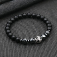 Pulseras con microincrustaciones de balón de fútbol de diamantes y circonitas de 8 mm