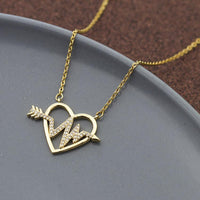 Collier coeur flèche battement de coeur