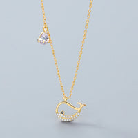Collier petite baleine en argent Sterling S925, conception de Niche féminine