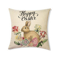 Easter Printed Linen Throw Pillow Covers
