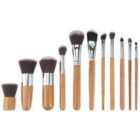 Poignée en bambou pinceau de maquillage pôle en bambou pinceaux de maquillage costume pôle en bambou avec sac de qualité supérieure