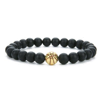 Basketball Natural Stone Beaded Bracelet
