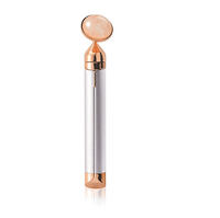 Rodillo facial de jade de cuarzo rosa natural vibrante eléctrico