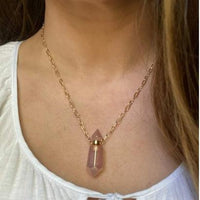 Aura Quartz Crystal Diffuser Necklace
