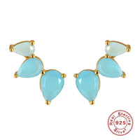Boucles d'oreilles pétales de fleurs goutte d'eau