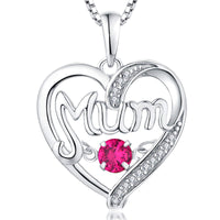 Collier cœur pulsatile en argent S925 pour maman, cadeau de fête des mères, pierres de naissance, pendentif intelligent