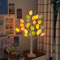 Décoration de pâques 60cm bouleau maison oeuf de pâques lumière LED cadeau printemps fête ornements de table lumière fête de pâques cadeaux pour enfants