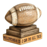 Sports Ball Philippians 4:13 Wood Look Figurine