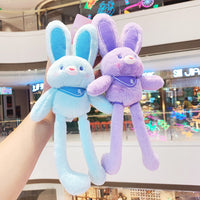 Porte-clés de poupée extensible en peluche avec oreilles de lapin