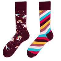 Chaussettes fantaisie asymétriques